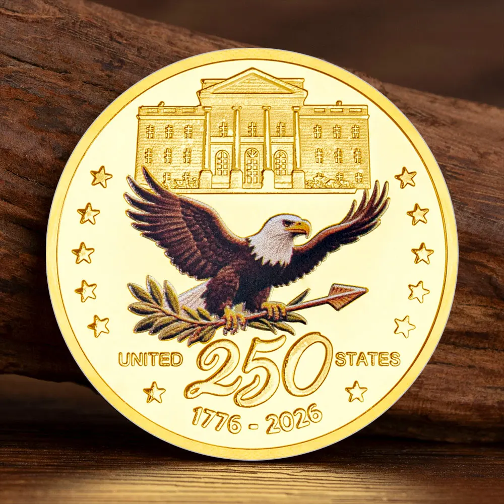 The 250th Anniversary Commemorative Military Coin of The United States Gold-plated Statue of Liberty Challenge Coin