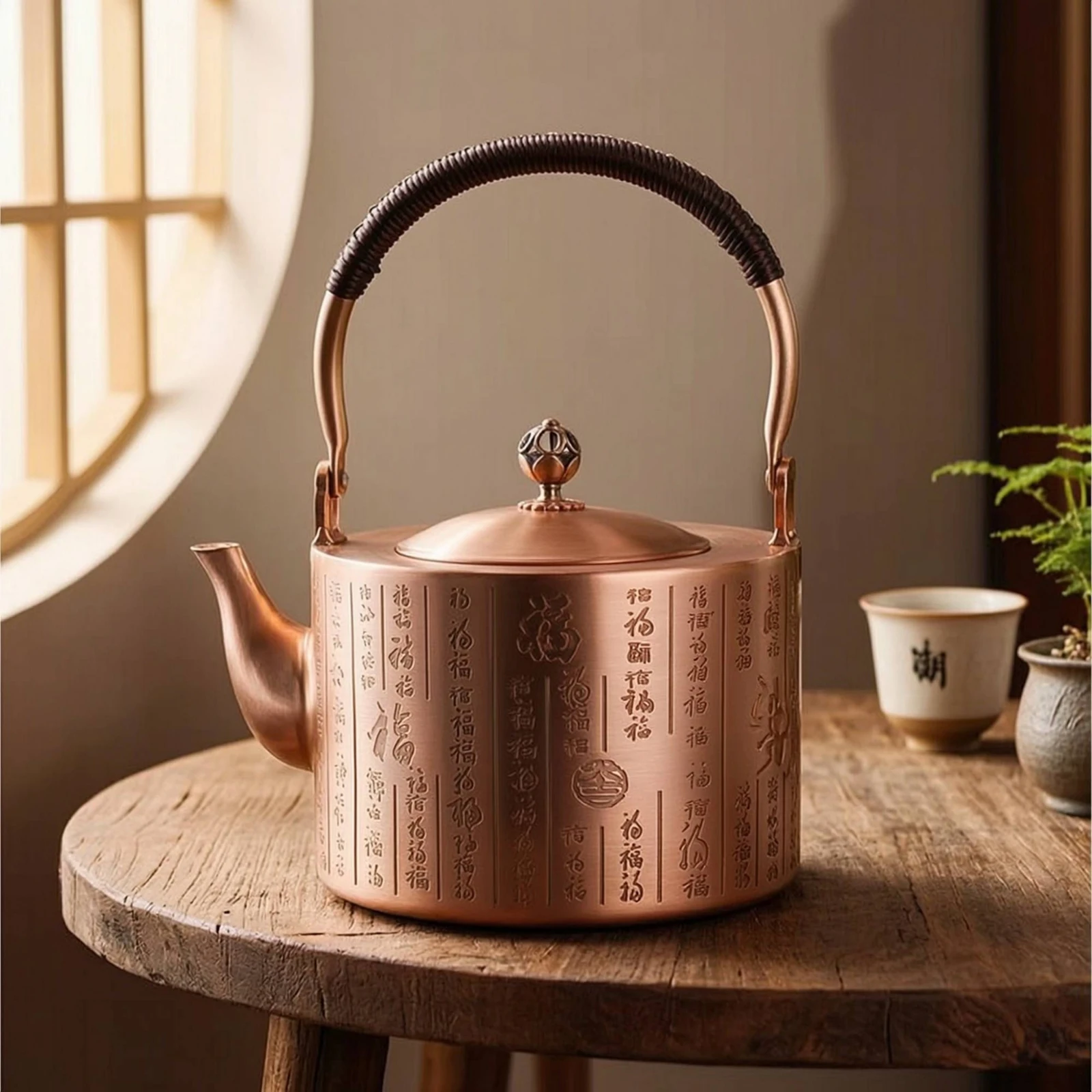 Copper Kettle with Strainer Long-Lasting Hammered Copper Teapot Teapot with Strainer Heavy-Duty Comfortable