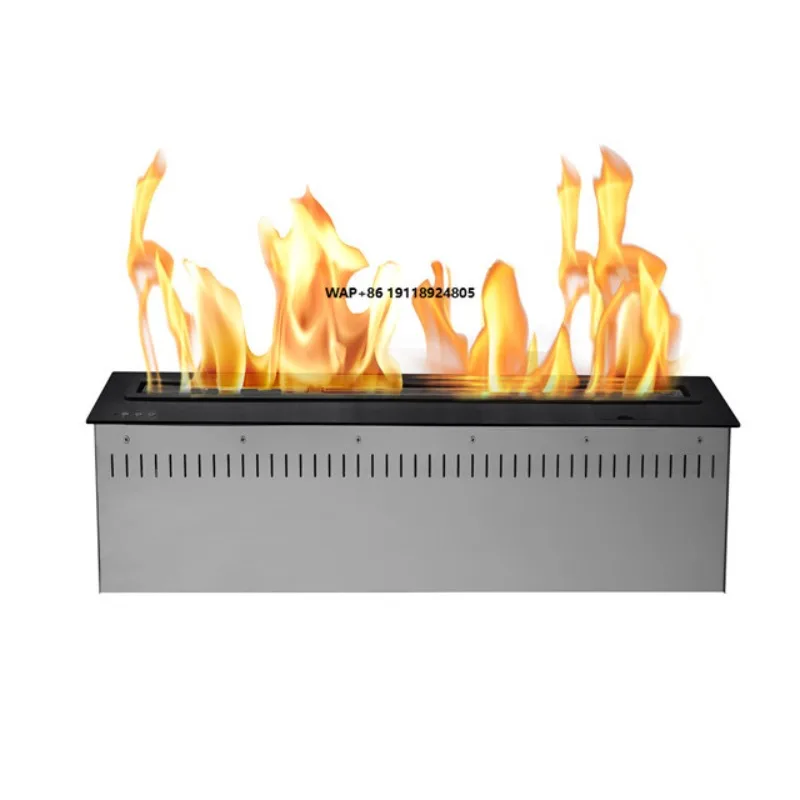 Fire 36 Inch Silver or Black Intelligent Stainless Steel Automatic Bio Ethanol Wifi Electric Fireplace