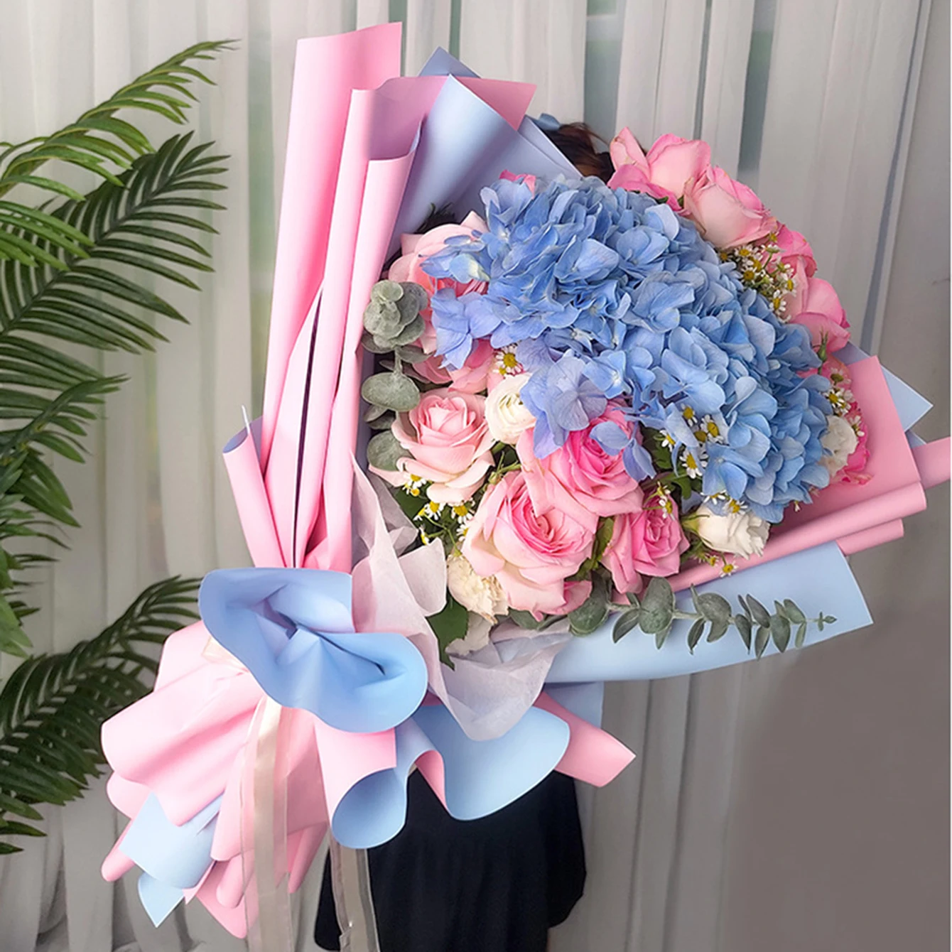 Papel impermeable Bicolor Oya para envolver Flores, 10 piezas, para regalo