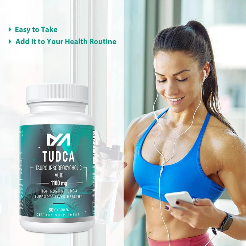 TUDCA 1100mg - Liver support supplement, used for detoxification and cleaning, water-soluble bile salt, non genetically modified