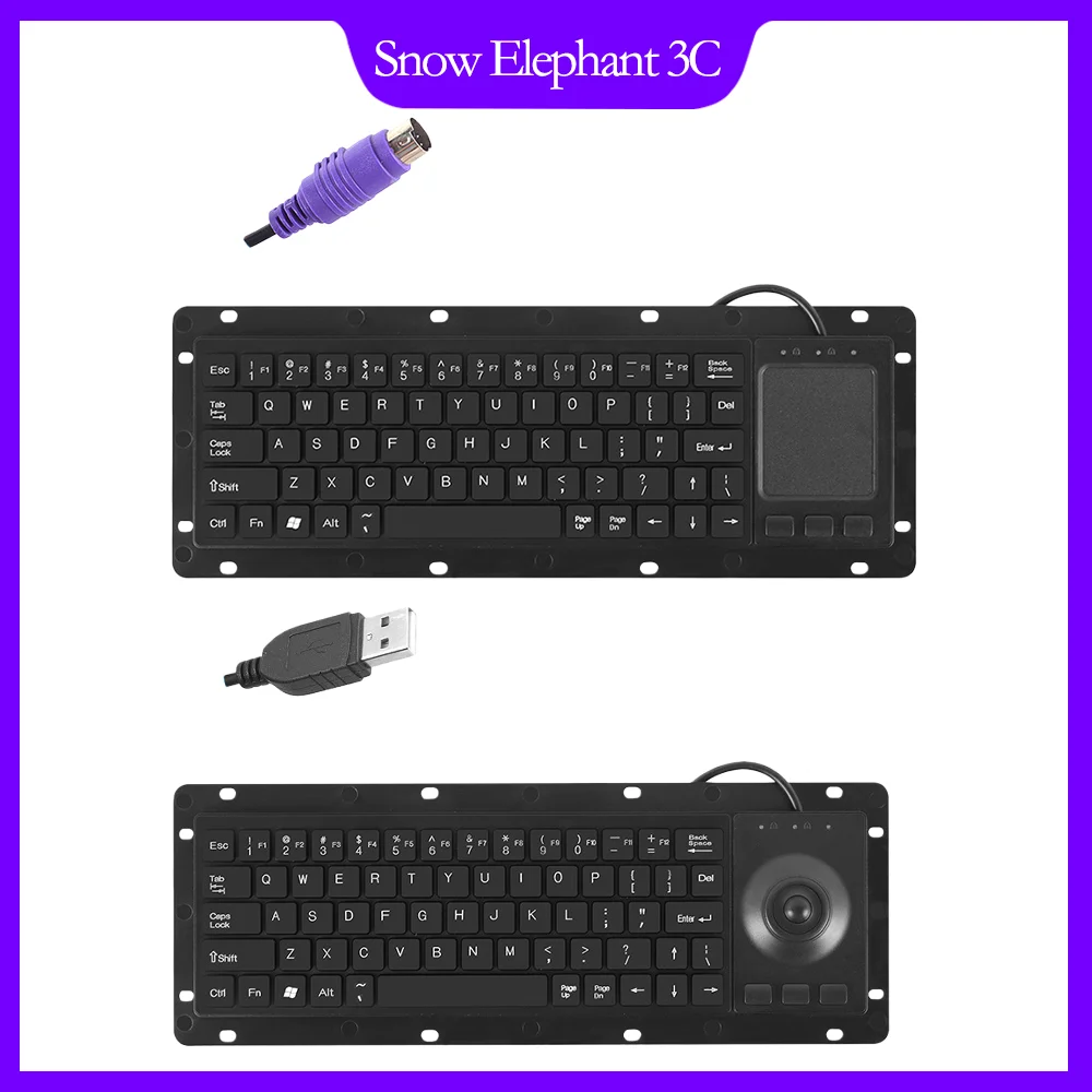Industrial Keyboards All-in-One Embedded Anti-interference/ESD Cabinet Touchpad Medical Keyboards Waterproof Dustproof PS2/USB A