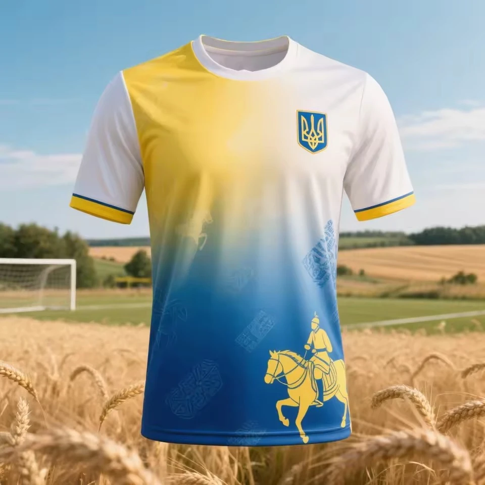 Ukraine Football Jersey T Shirts Adult & Kids New Fashion Trend Digital Printed Soccer Uniforms Summer Men Ukrainian Sports Tees