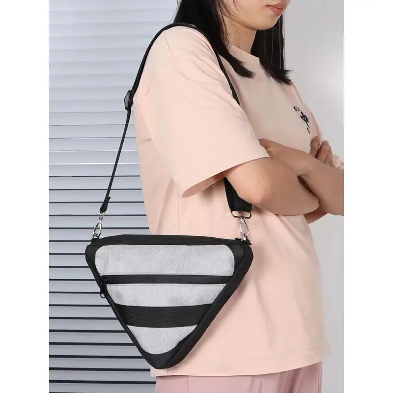 Holographic Laser Triangle Crossbody Bag Fashion Irregular Shape Sling Shoulder Bag Adjustable Strap Casual Daily Travel Purse
