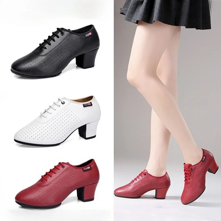 Latin Dance Shoes Women Jazz Shoes 5cm Heels Ballroom Dancing Shoe Soft Sole Ladies Dance Sneakers Middle Heel Teacher Shoes