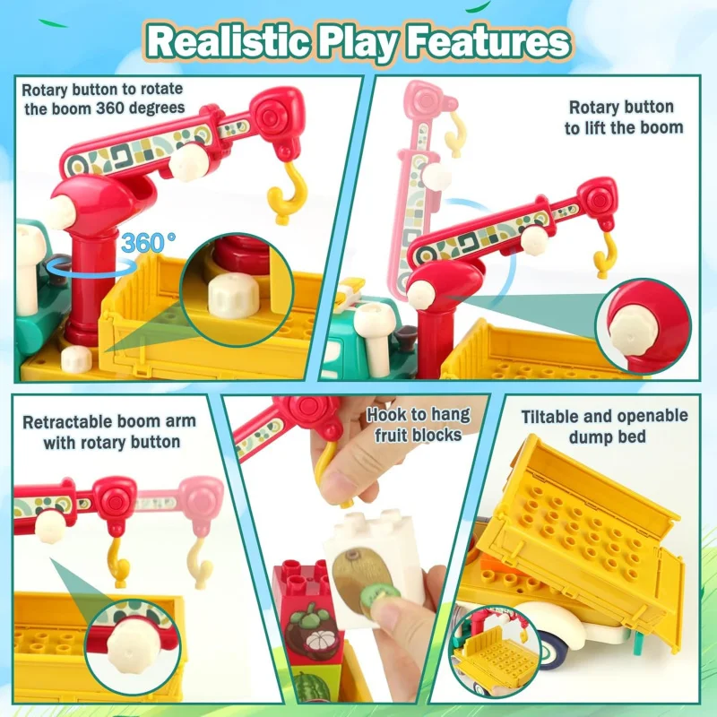 Large Particle Animal aped Rescue Fire Tru Toy Learning Building Blos Creative Assembly Children's Toy