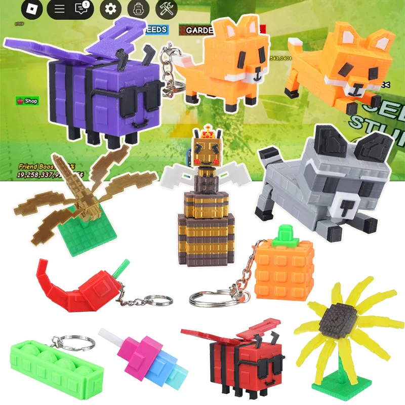 سلسلة مفاتيح مطبوعة ثلاثية الأبعاد تنمو حديقة منتج جديد في المخزون تمثال الثعلب النحل عمل أرقام شخصيات كرتونية Evoker هدايا عيد ميلاد souve