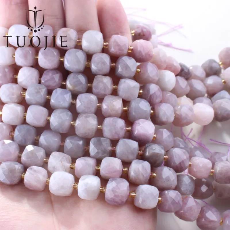 

New Wholesale 10mm Purple Rose Gemstone Beads Cube Faceted Loose Natural Stone Beads for Bracelet Jewelry Making DIY Accessories