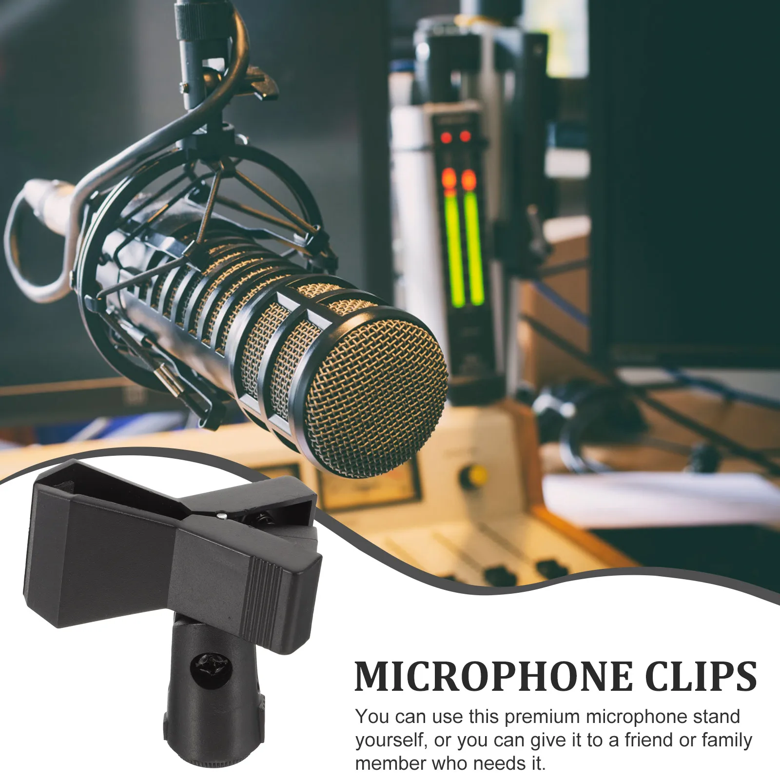 

4pcs Microphone Clips Universal Mic Holder Plastic Stand Clamp ABS Accessories Durable Easy Install Fits All Dynamic Wireless