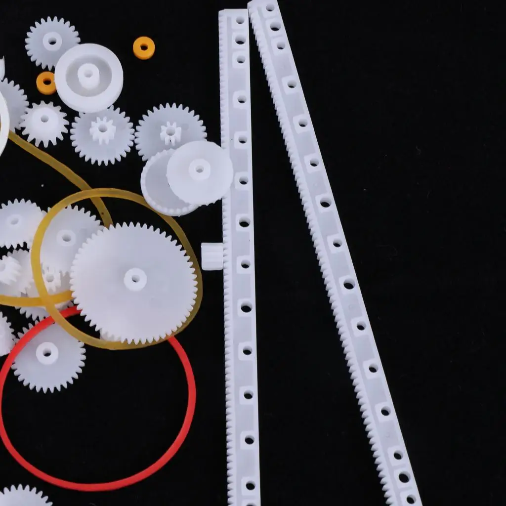 Juego de Engranajes de Plástico DIY con Bandas Elásticas para Máquina de Modelo de Robot Educativo
