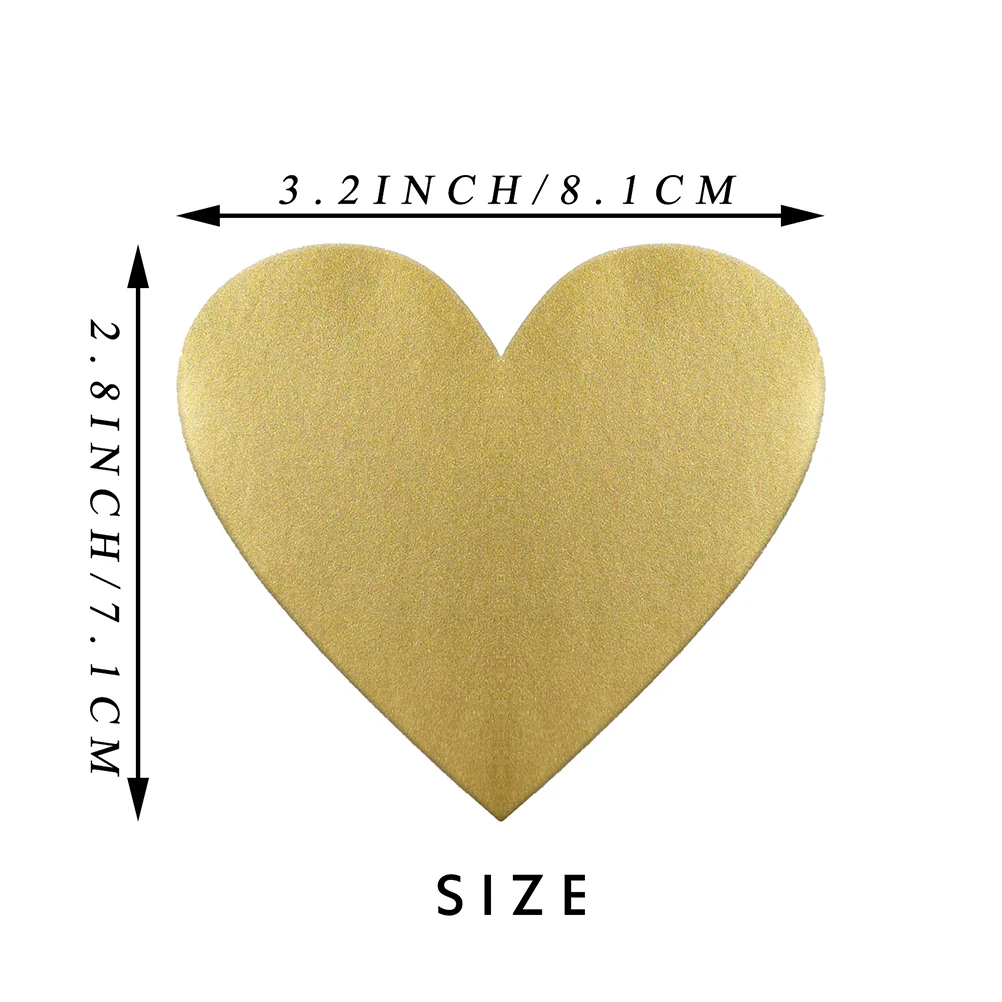 

1 Roll Scratch-off Stickers Love Shaped Label DIY Adhesive Decals Creative Gift Label for Girls Golden