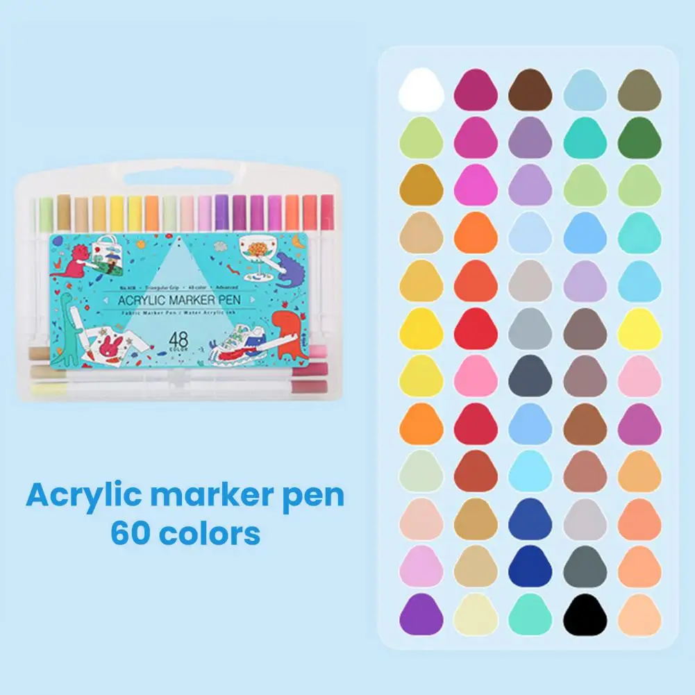 Durable Felt Tip Markers Acrylic Marker Pen Set with Color-coded Caps Non- Colored Markers for Drawing Writing Artists Students