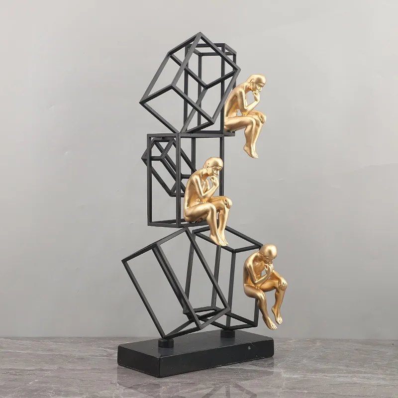 Factory Direct Modern Abstract Art Figure Sculpture Home Office Unique Table Display Resin Character Statues
