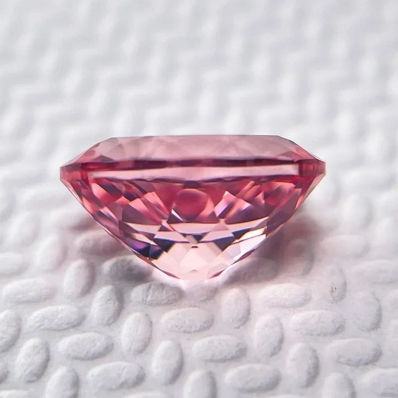 Laborgezüchteter Saphir, oval geschliffen, Sonnenaufgangsrosa Farbe, DIY-Charms, Schmuck, Ringe, Ohrringe, Herstellung, Hauptmaterialien wählbar, Zertifikat – Detail 3