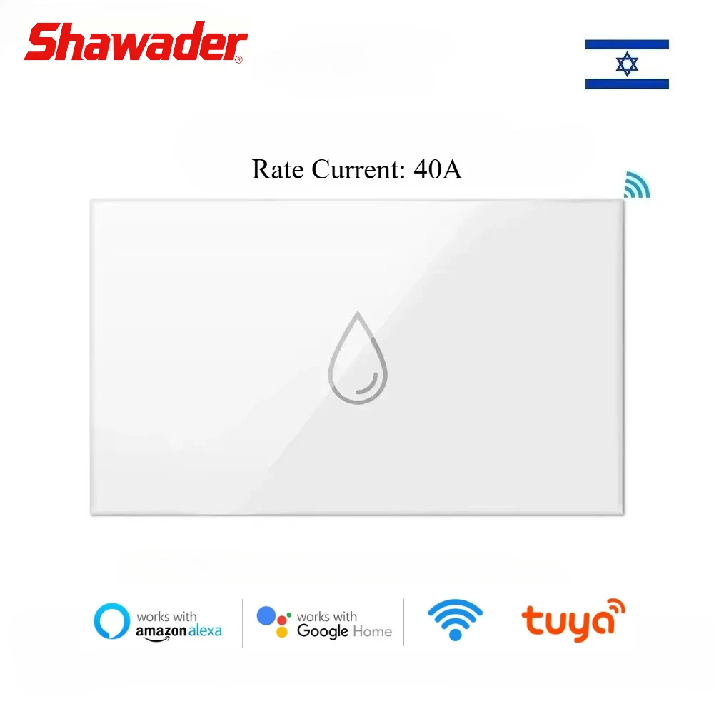 

Shawader Tuya WiFi Boiler Water Heater Israel Switch Smart Socket 40A Time Schedule Voice Control Google Home App Alexa Echo Dot