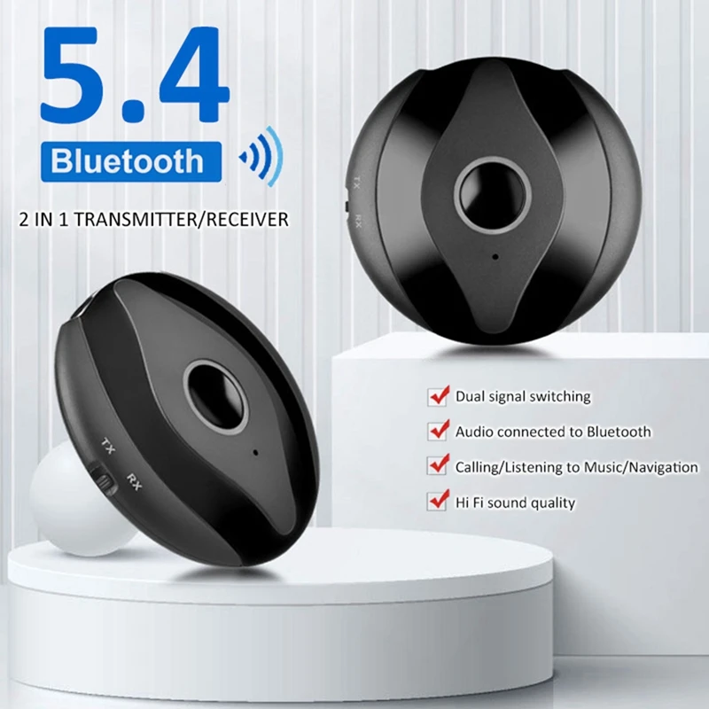 2 In 1 Bluetooth 5.4 Receiver Transmitter Aux Bluetooth Car Adapter Wireless Audio Transmitter For TV Speakers