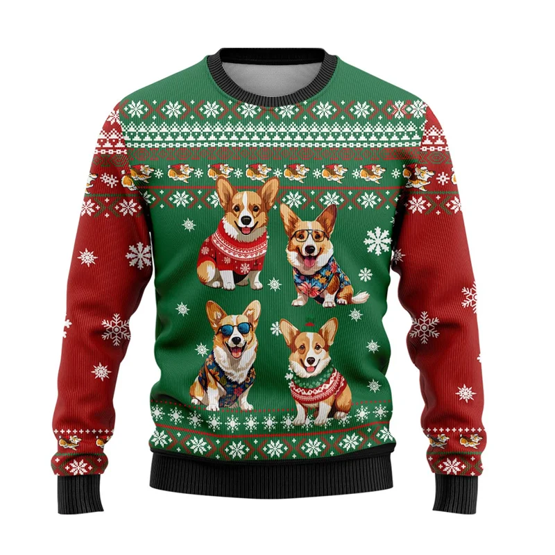 

Cute Animal 3D Printed Ugly Christmas Sweater For Men Women Clothes Funny Skull Design Graphic Sweatshirts Casual Crewneck Tops