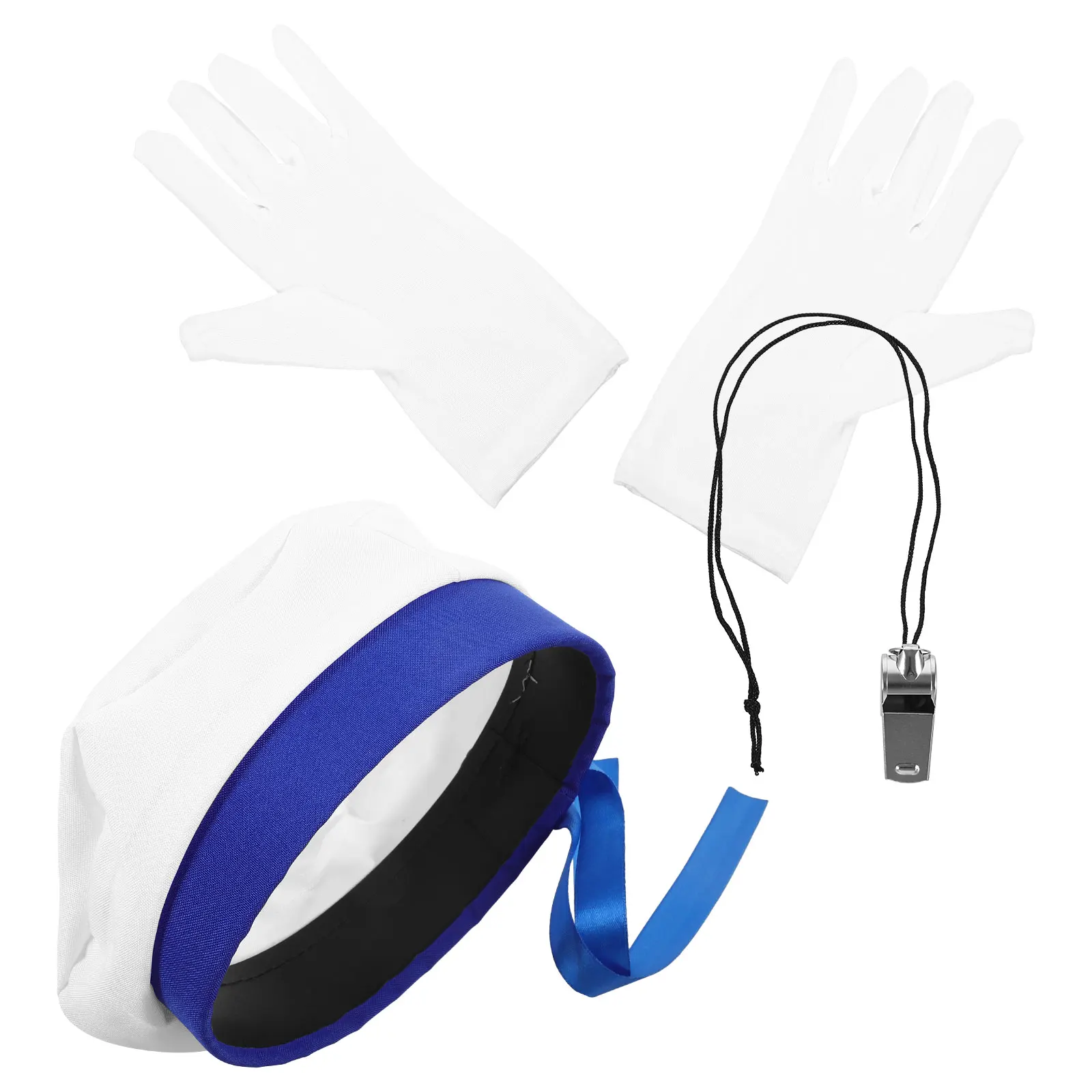

Sailor Hat Set Navy Costume Cosplay Party Supplies Fashionable Accessories Breathable Material Captain