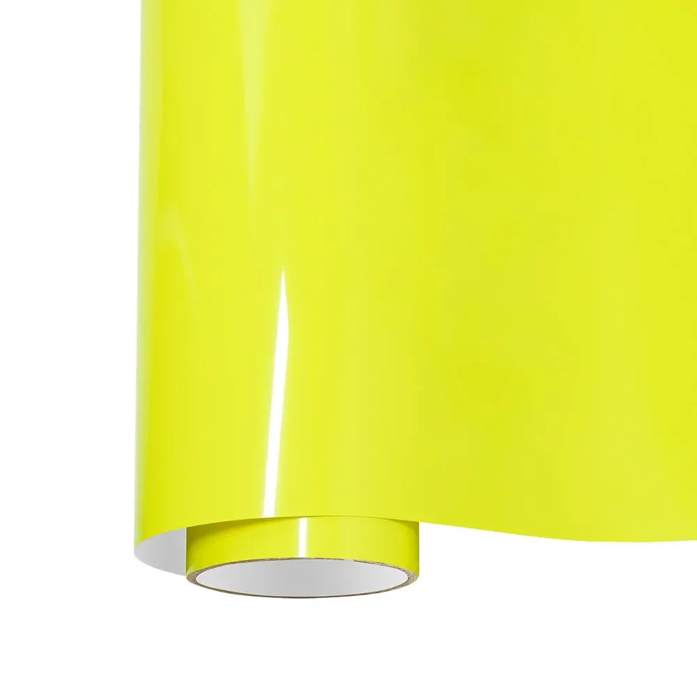 Car Wrapping Film Lemon Yellow Car Sticker PET Decals Bubble Free Vinyl Wrap Color Changing Film Auto Accessories Decoration