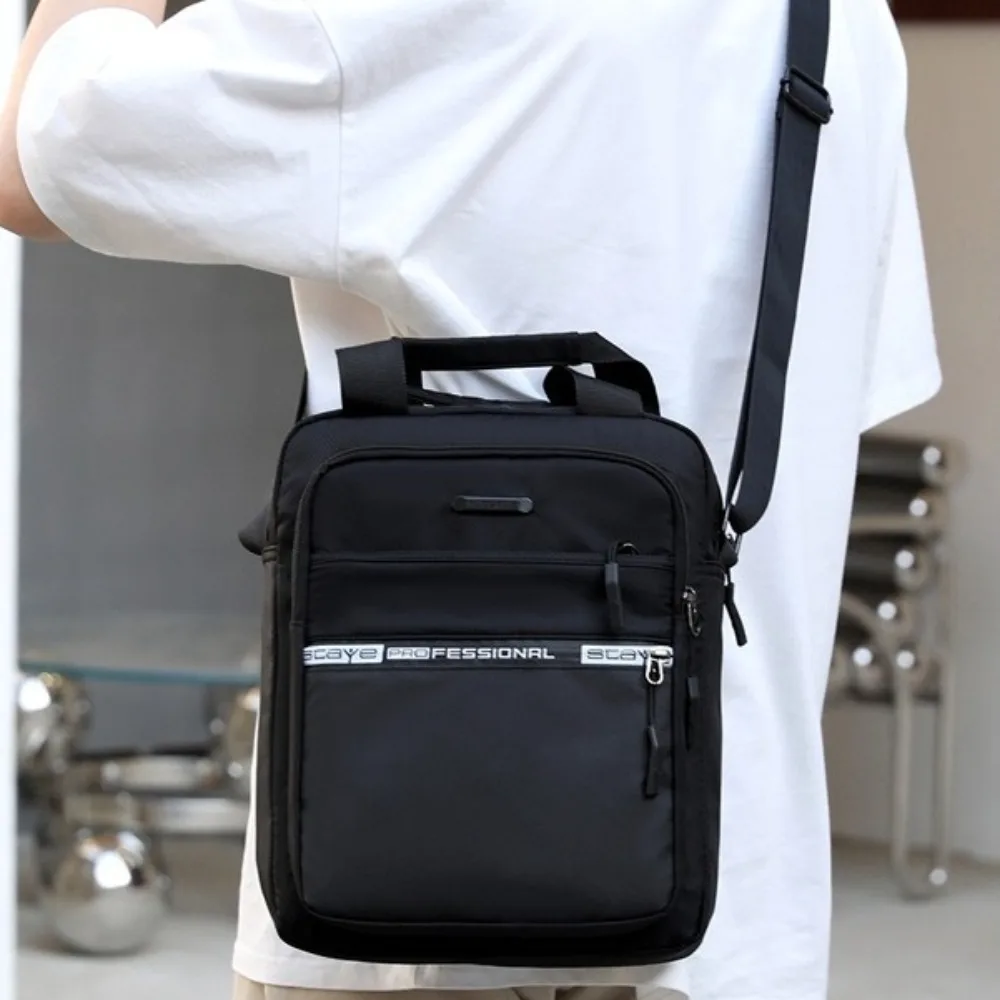 

Solid Color Business Shoulder Bag Multi-function Oxford Men Crossbody Bag Storage Large Capacity Oxford Cloth Briefcase Outdoor