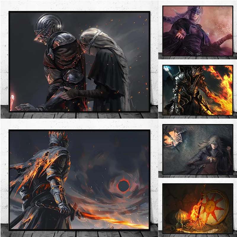 Retro Popular Classic Exciting Games Dark Souls Popular Art Posters Canvas Paintings Oil Paintings Murals Living Room Home Decor