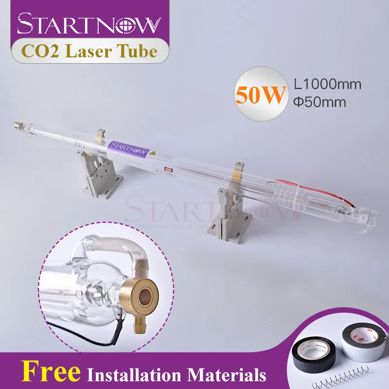 Startnow 50W CO2 Laser Glass Tube 1000mm for Laser Engraver Carving Marking Machine Lamp Pipe Equipment Parts