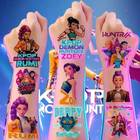 20pcs/set Cartoon Kpob Damon Hunters Rumi Kang Temporary Tattoo Sticker Rumi Tattoo Sticker Demonizing For Party Gifts