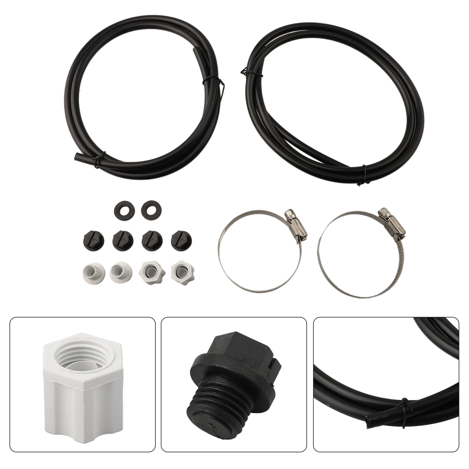 

Pool Accessories Chlorinator Tubing Off-Line Pipe: 4ft 2 Sets Black New Long-lasting High-quality Saddle Clamps