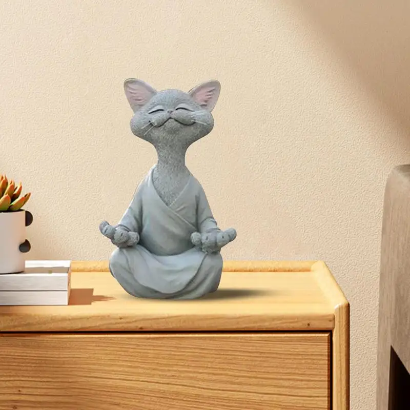 

Cat Buddha Figurine Whimsical Cat Buddha Figurine Meditation Yoga Decor Yoga Pose Figurine Whimsical Cat Buddha Figurine