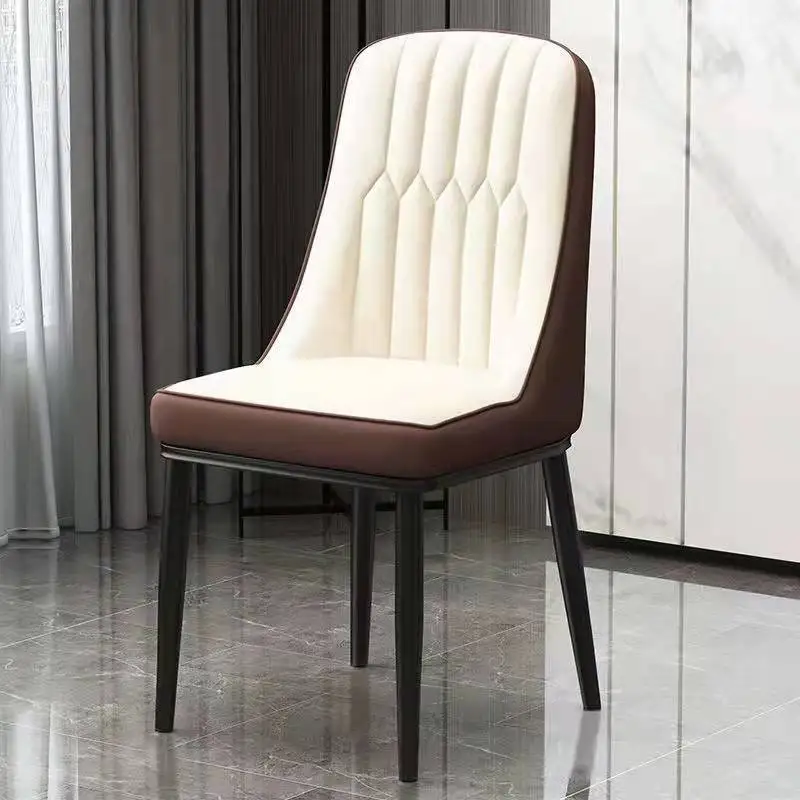 Modern Simple Designer Microfiber Leather Dining Chair Hotel Restaurant Stool Backrest Art Chair