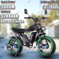 Q20 PRO E-bike 2000W Dual Motor 52V40AH Lithium Battery Hydraulic Brake Electric Bicycle 20*4.0 Fat Tire Mountain Electric Bike
