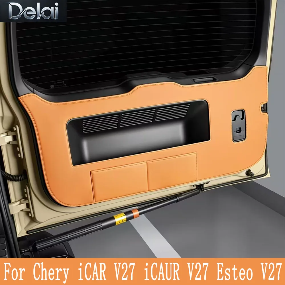 for-chery-icar-v27-icaur-v27-esteo-v27-car-rear-trunk-tailgate-anti-kick-protective-mat-leather-decoration-pad-refit-accessories