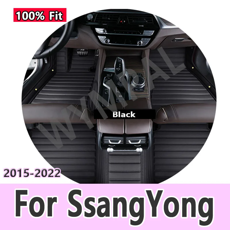 Tapetes de carro de luxo para ssangyong tivoli xlv ar grand luvi 2015 ~ 2022 almofada protetora tapetes de luxo acessórios de couro