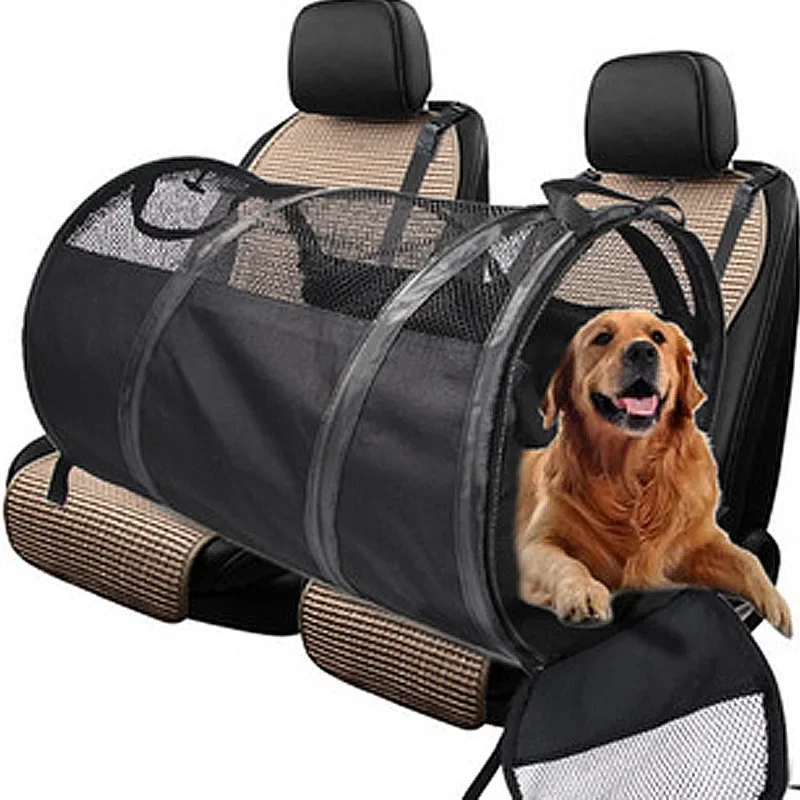 

1pc Pet Carrier Car Bag Foldable Travel Outside Black Gary Large Tent Breathable Waterproof For Dogs Cats