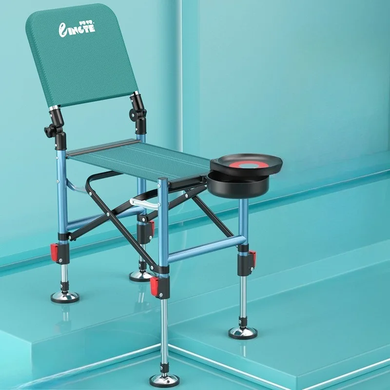 

All Terrain Multi-Function Knight Fishing Chair, Foldable&Height Adjustable, Upgraded Reinforced Folding Seat for Outdoor Angler