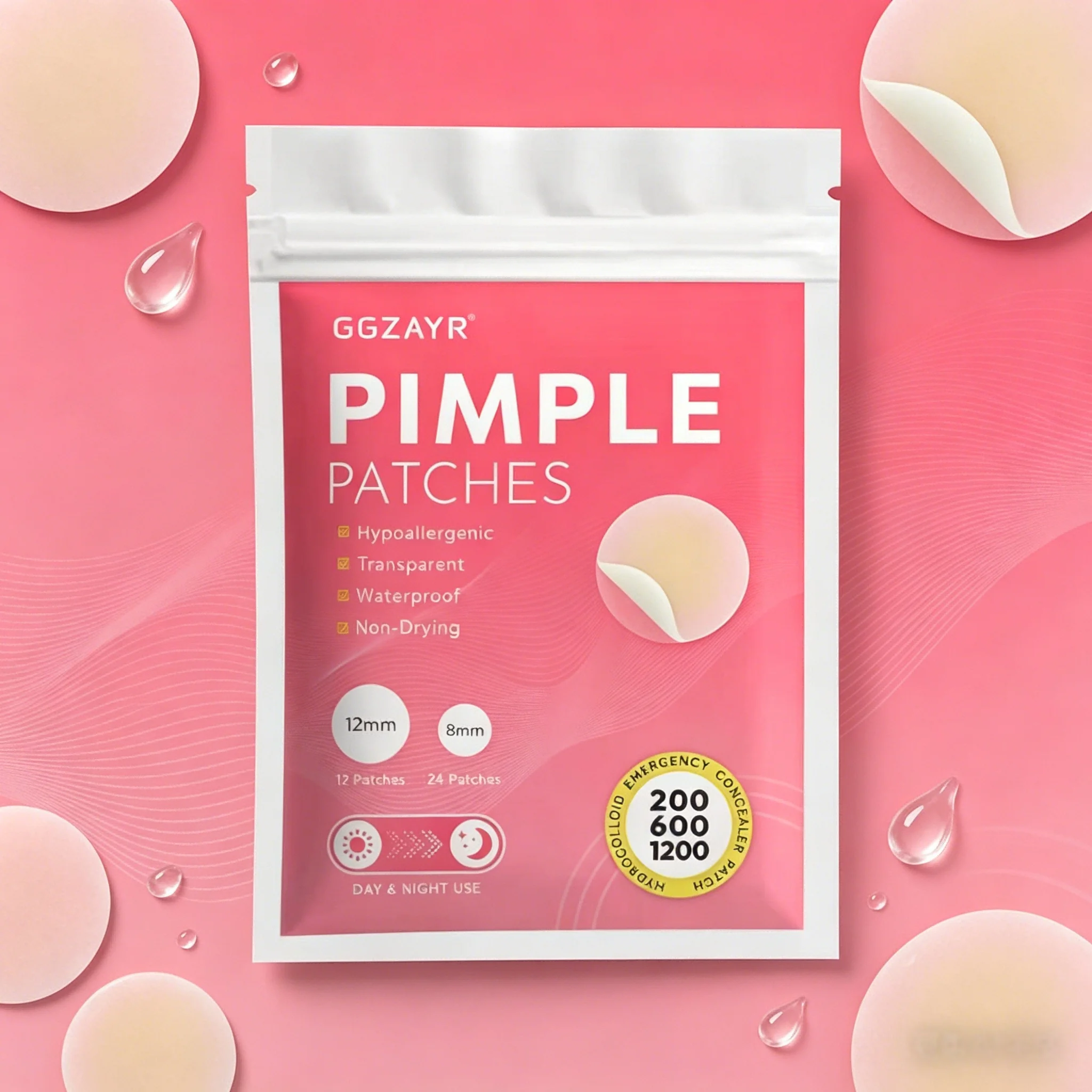 Round Dot Acne Patch Set 200/600/1200pcs, Minimalist Invisible Skin Covers for Party & Daily Use image 5