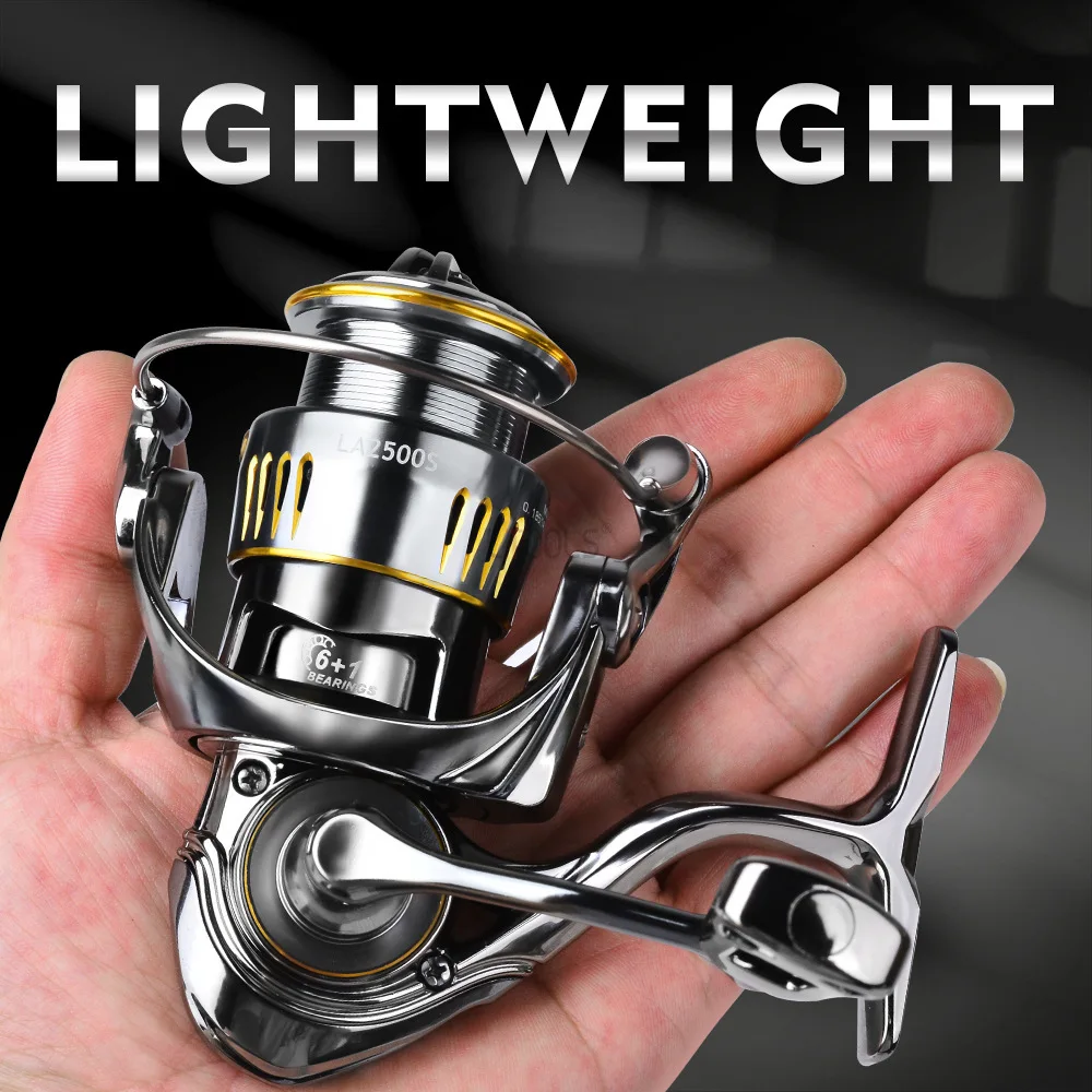 Ultra-light Fishing Spinning Reel 5.2:1 Gear Ratio Fishing Reel Metal Spool Wheel Ball Bearings 6 + 1 for Freshwater Saltwater