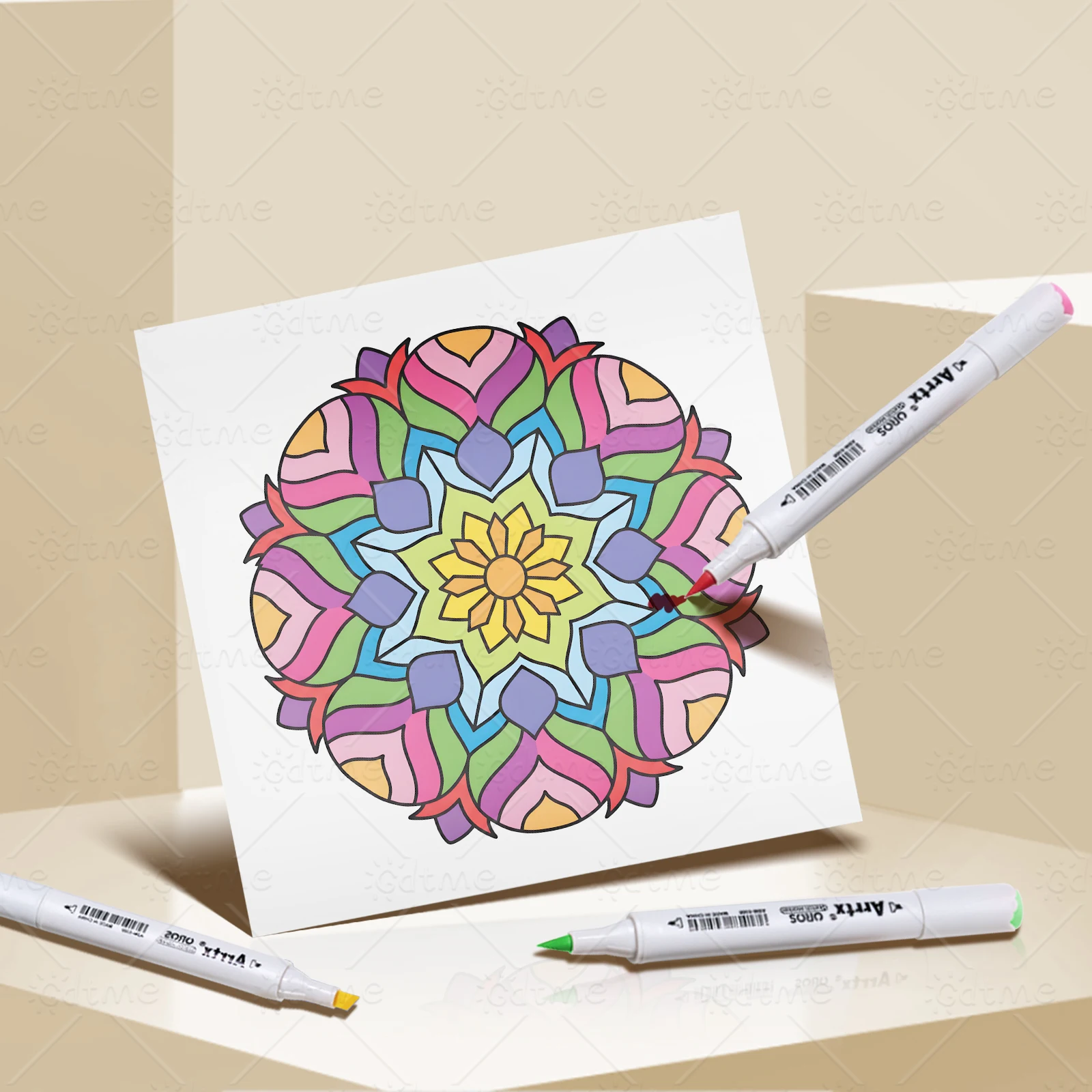 Einfaches Mandala-Malbuch, einfaches Zeichenbuch zur Stresslinderung, perfektes Geschenk für Party und Geburtstag, Weihnachten – Detail 5