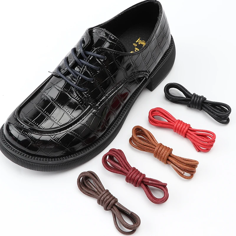 1 Pair Cotton Waxed Shoelaces Round Oxford Shoe Laces Boots Laces Waterproof Leather Shoelaces 60/80/100/120/140/180cm Length