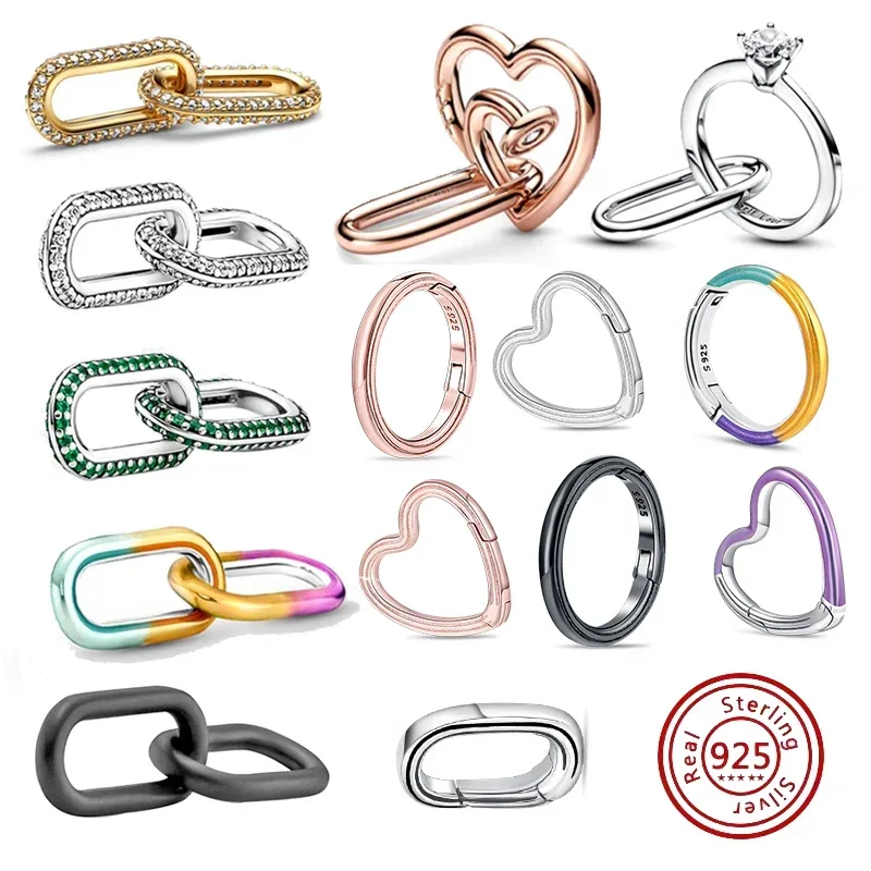 2024 New 925 Sterling Silver Mini Charms Dangle ME Styling Pave Double Link Fit Original Pandor Bracelet For Women DIY Jewelry