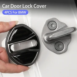 4PCS Car Door Lock Cover For BMW 3 5 Series G60 G20 X1 U11 G11 G22 G23 G26 i3 i4 Stainless Steel Door Lock Protective Stickers