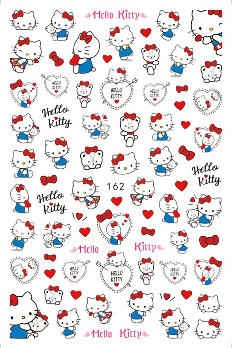 1PCS Cartoon Hello Kitty Nail Stickers 3D Sanrio Nail Art Decoration Anime Stickers For Nails Cute Kuromi Press On Nails Sticker