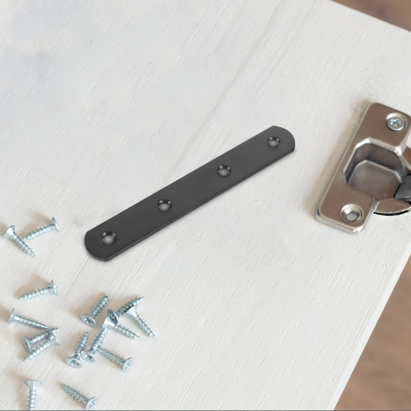 

4pcs Straight Bracket Heavy Duty Mending Plate For Wood Repair Braces Flat Metal Plates Reinforcement Hardware Mounting