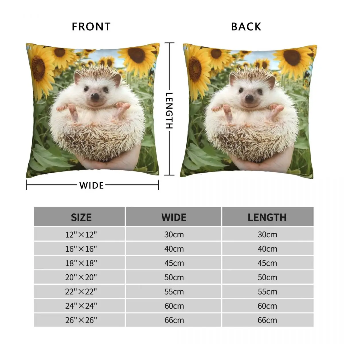 Hedgehog Square Pillowcase Polyester Linen Velvet Creative Zip Decorative Pillow Case Bed Cushion Cover Wholesale