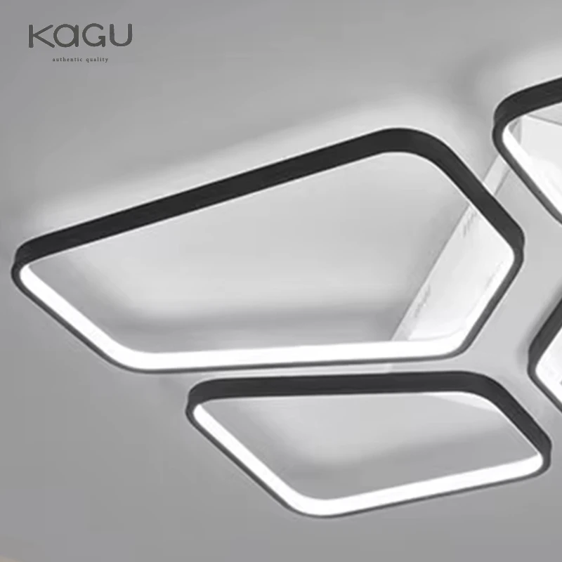 Plafoniere moderne a LED Luci da soggiorno semplici e alla moda Plafoniere a LED per ristoranti creative e minimaliste nere