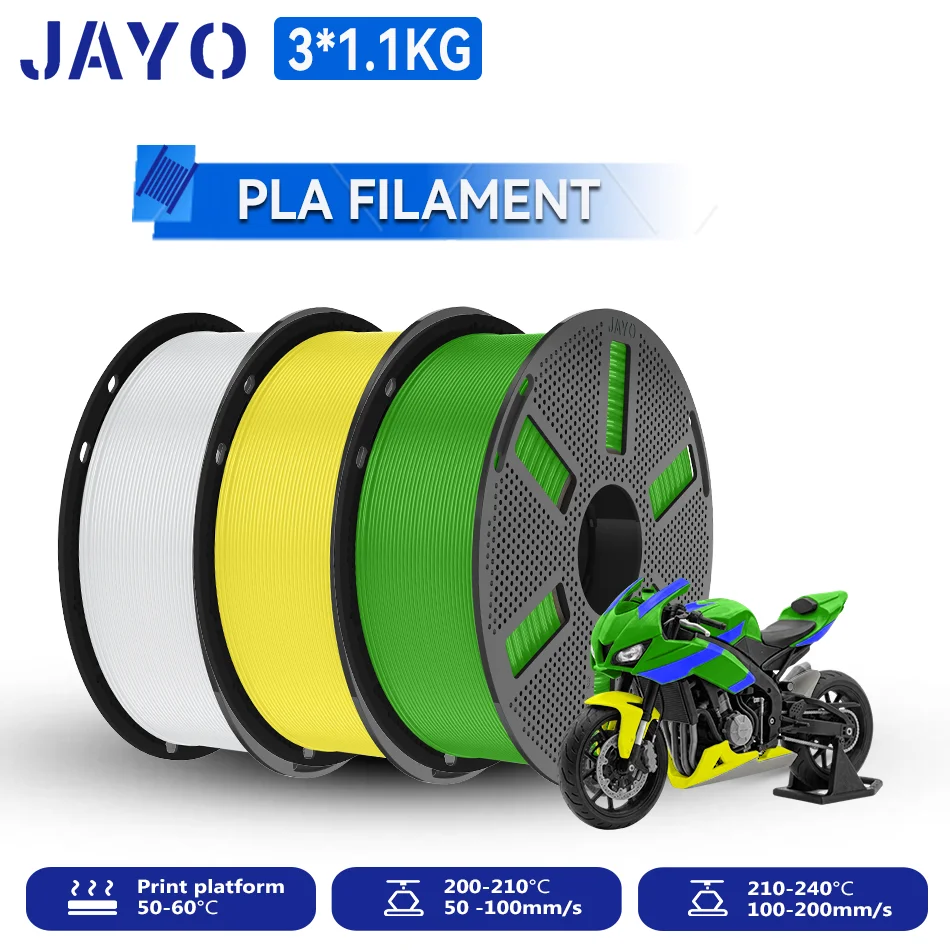 JAYO 3,3KG 3D PLA Druckerfilament 1,75mm Ungiftig & Blasenfrei PLA-Kunststoff als 3D-Druckfilament für 99% der 3D-FDM-Drucker & -Stifte