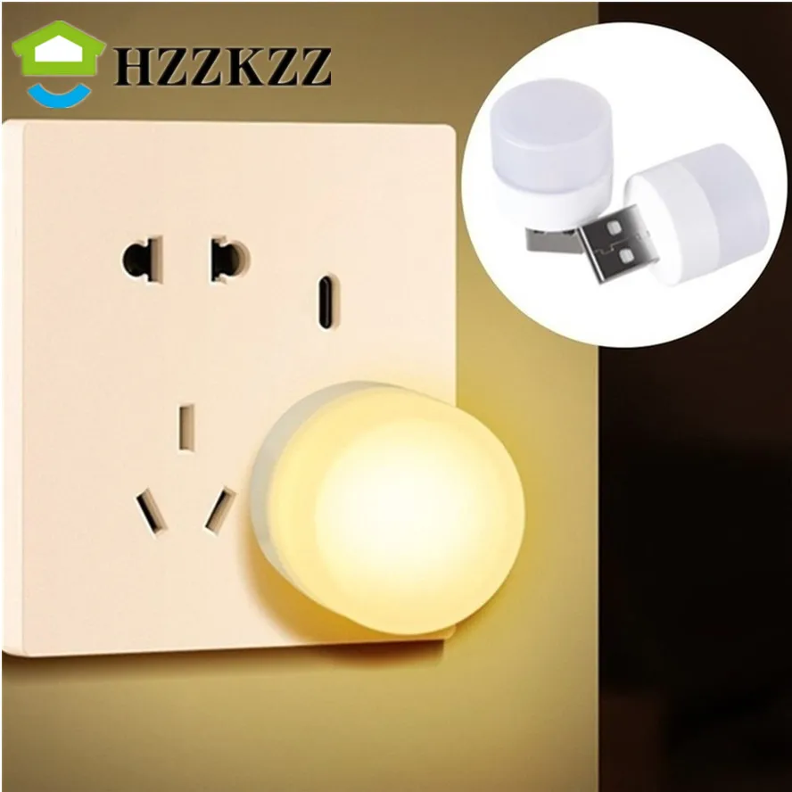 LED USB Plug Lamp Small Night Light Computer Mobile Power Charging Mini Book Lamps LED Eye Protection Square Reading Light