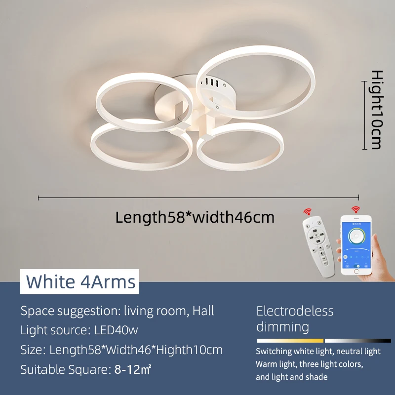 Imagem -06 - Lustre Moderno do Teto do Diodo Emissor de Luz Sala Quarto Carredor Decoração do Vestíbulo Lustres Home do Teto Dispositivo Elétrico Claro Preto e Branco