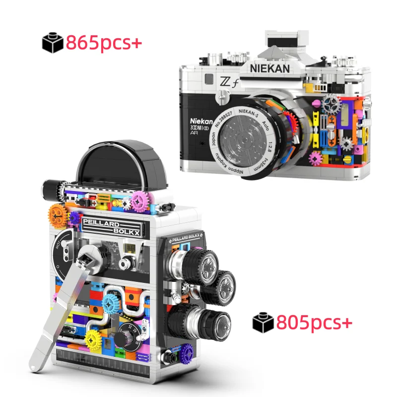 

Creative Building Blocks Mechanical Retro Camera Assembled Handmade Toys Model Ornaments DIY Educational Leisure Toys For Kids