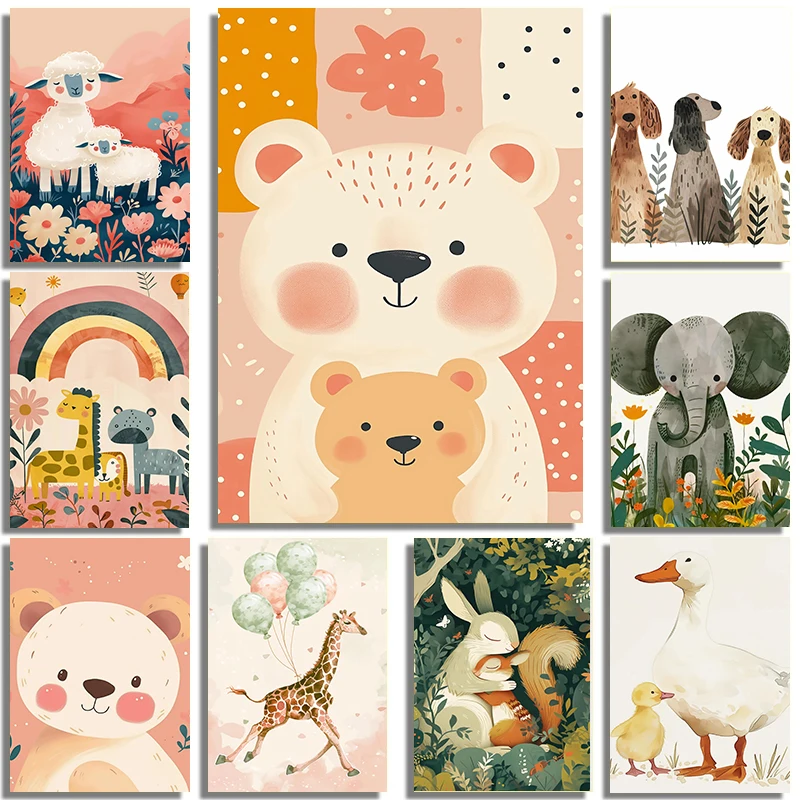 โปสเตอร์การ์ตูนสัตว์น่ารัก ต้น - Baby Nursery Plants บทวิจารณ์และราคา